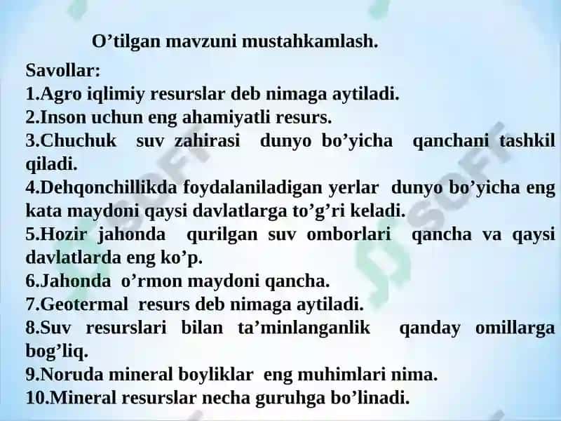 ZAMONAVIY EKOLOGIK MUAMMOLAR 7