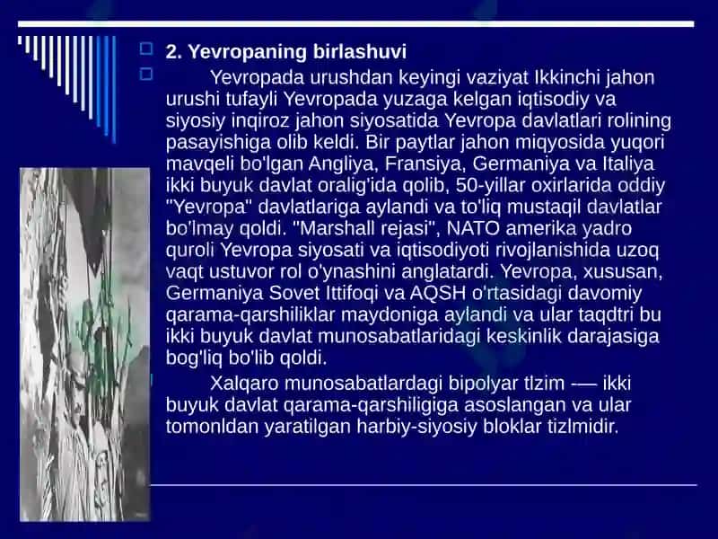 IKKINCHI JAHON URUSHIDAN SO'NG XALQARO MUNOSABATLAR 7