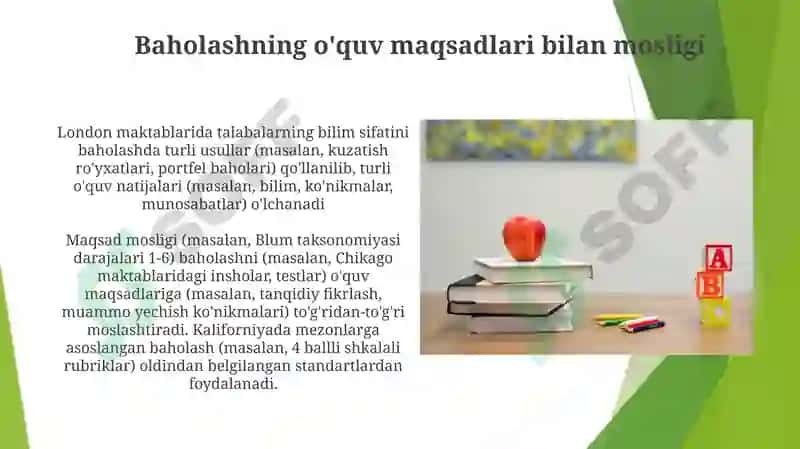 Talabalar bilimini o'zlashtirish sifatini baholashning asosiy mezonlari va turlari 7
