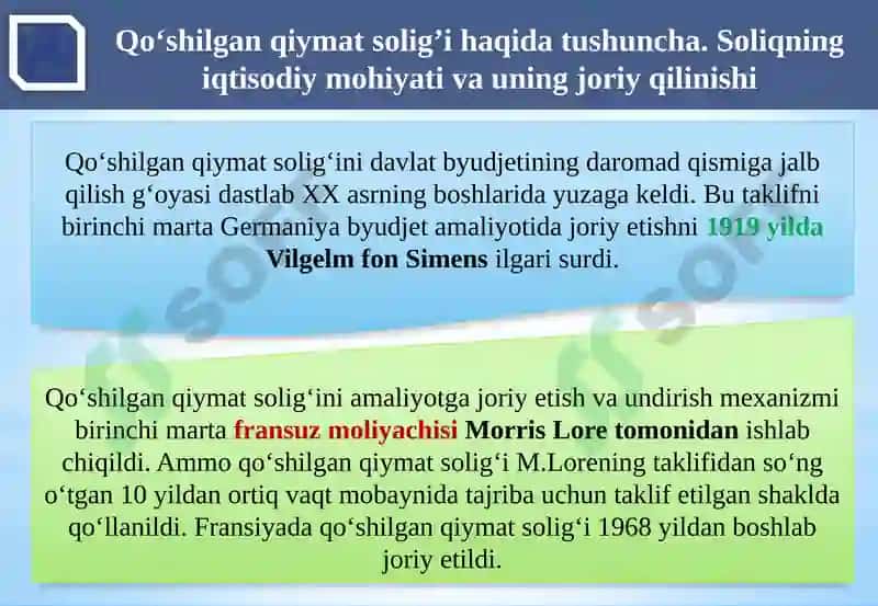 Qo‘shilgan qiymat solig‘ini hisoblash tartiblarining o‘ziga xos xususiyatlari 7