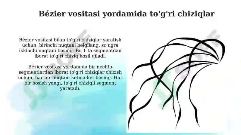 Corel Draw dasturida toʻgʻri va egri chiziqlar chizish 7