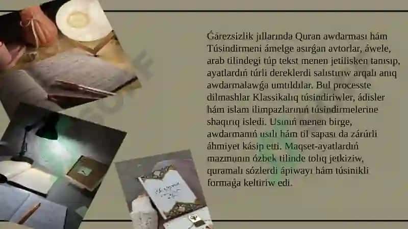 Mustaqillik yillarida O‘zbekistonda Qur’onning o‘zbek tiliga tarjima qilinishi va tafsiri 7