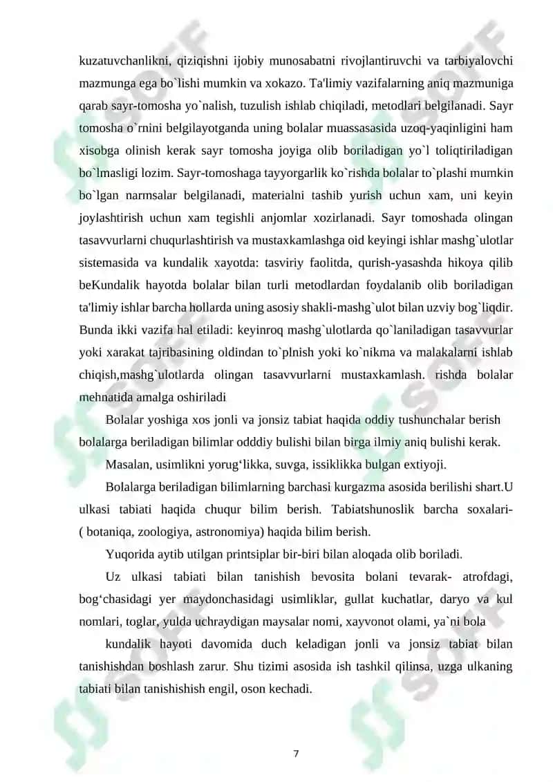 SAYR ORQALI BOLALARDA SADOQAT XISSINI SHAKLLANTIRISH 7