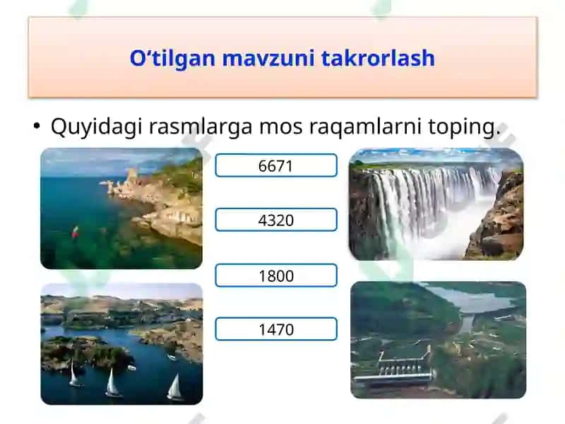 O‘tilgan mavzuni takrorlash 7