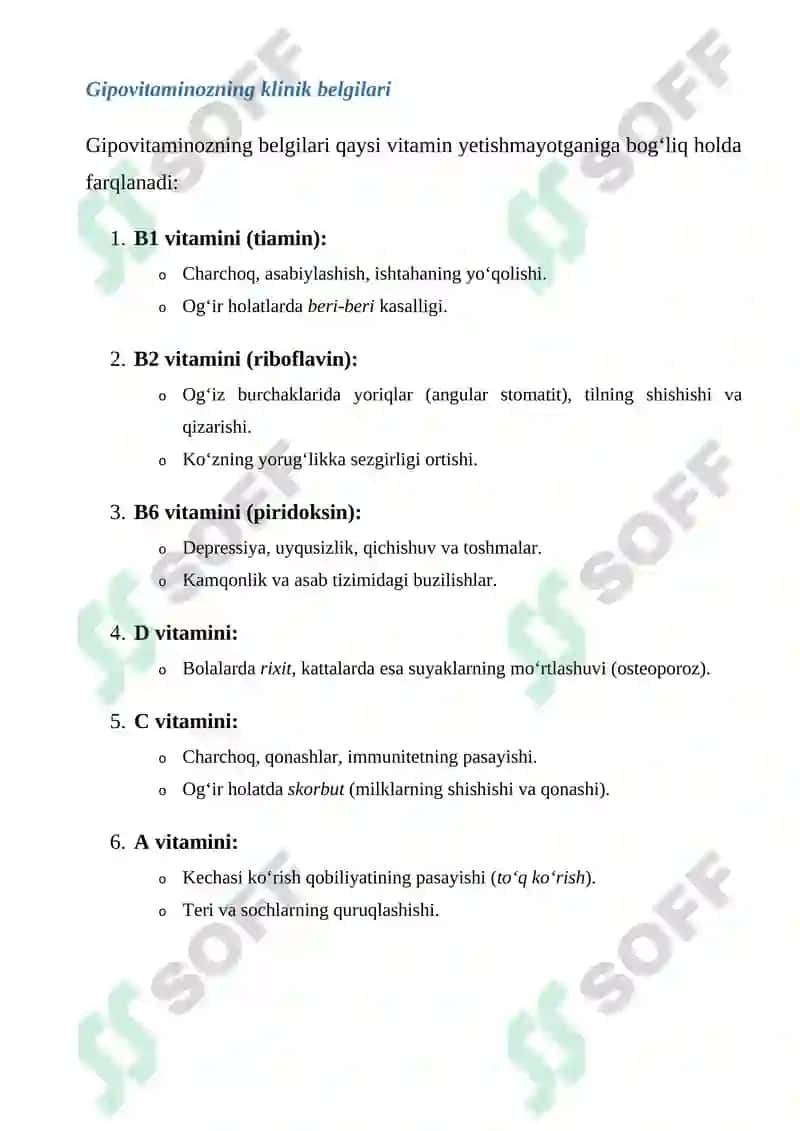 gipovitaminoz va gipervitaminoz   haqida referat 7