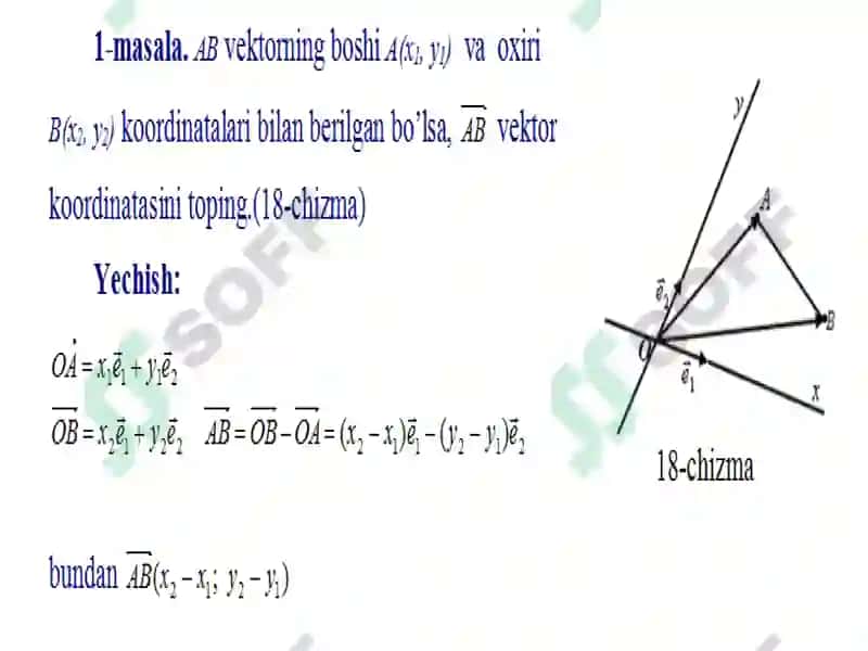Tekislikdagi affin koordinatalar sistemasi 7