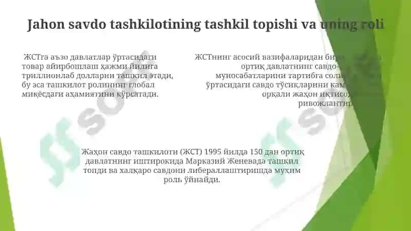 Jahon XÒjaligi Rivojlanish Bosqichlari va Tendensiyalari 7
