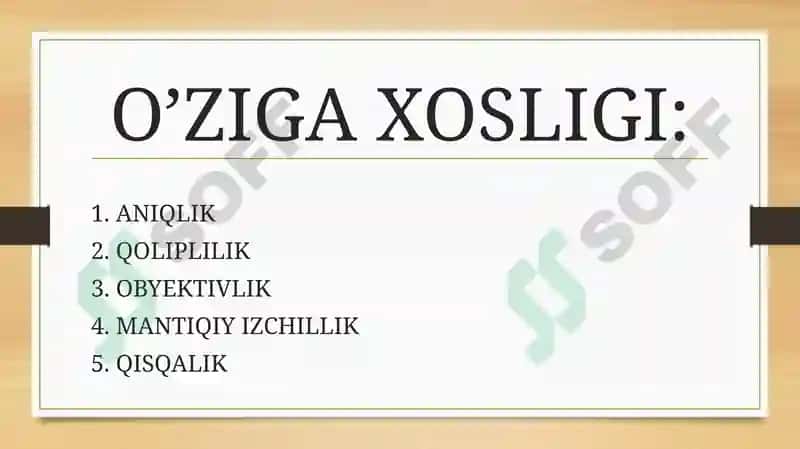 Rasmiy – idoraviy uslub va uning uslubiy xususiyatlari 7