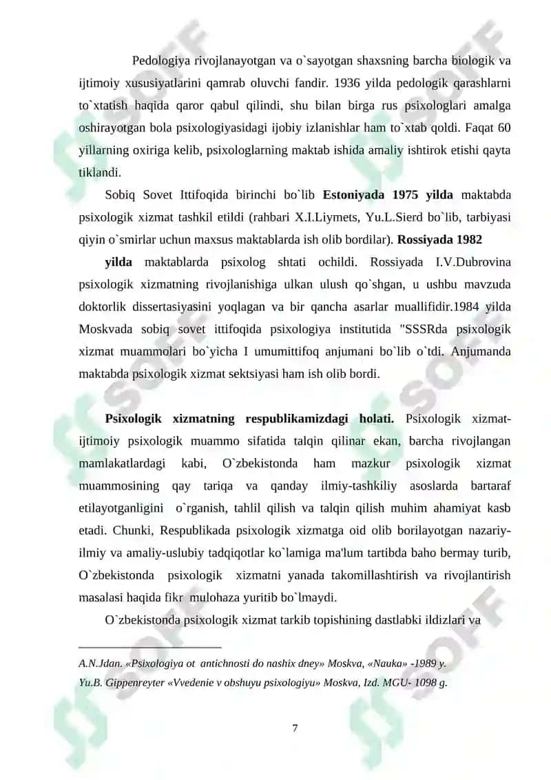 Psixologik xizmat fani rivojlanishining ilmiy-tarixiy asoslari 7