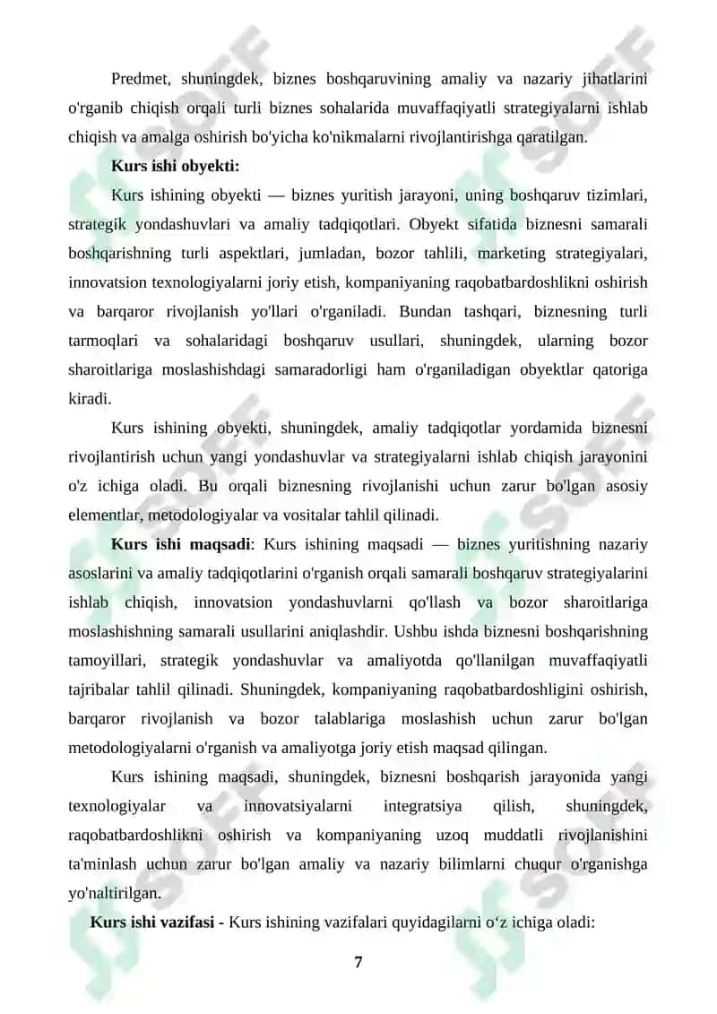 Biznes yuritish yo'nalishidagi nazariy qarashlar va amaliy tadqiqotlar 7