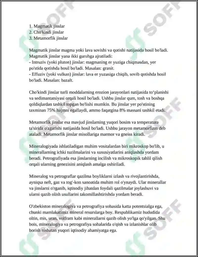 QARSHI MUHANDISLIK IQTISODIYOT INSTITUTI GEOLOGIYA VA KONCHILIK ISHI FAKULTETI 7