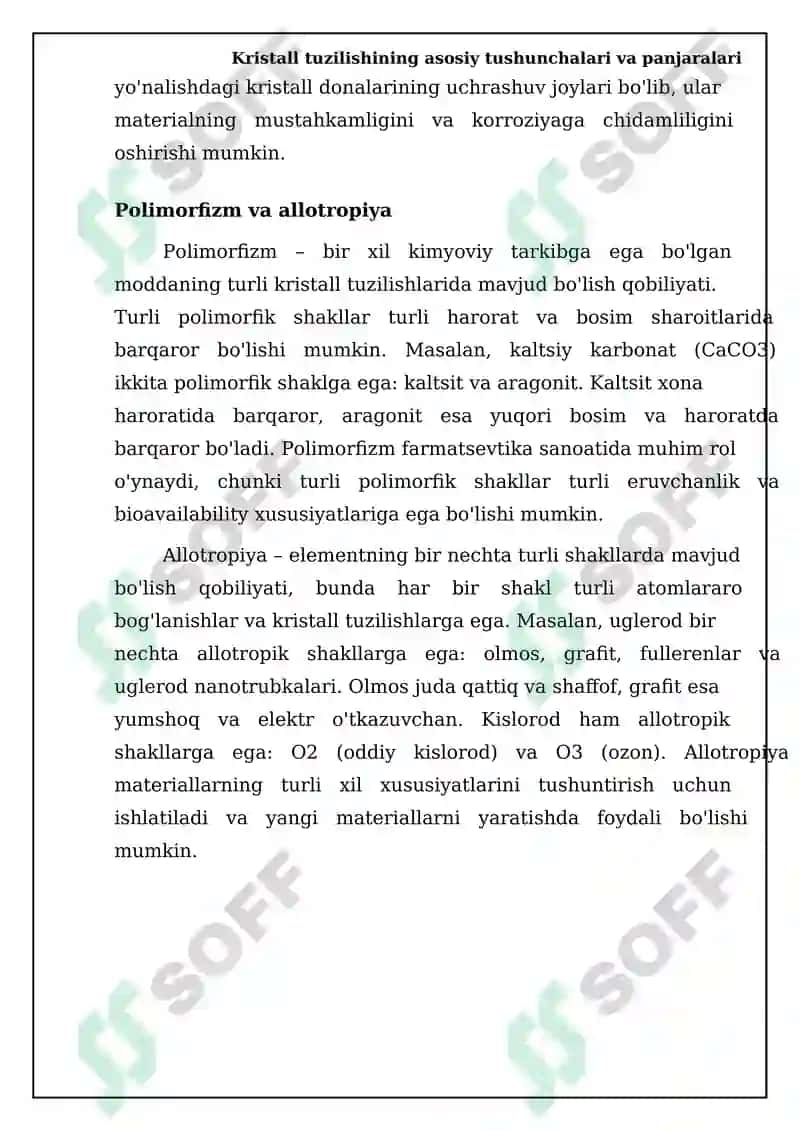 Moddalar Kristalli Tuzilishi 7