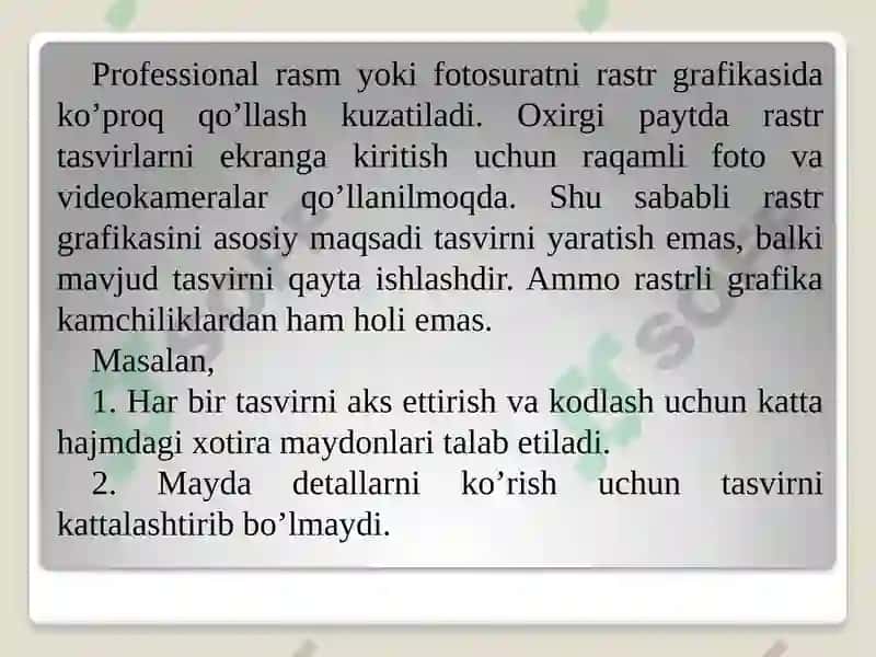 Ma'ruzamavzu: Grafik modellashtirish. Loyihalash jarayonida amaliy dasturlarnigrafik imkoniyatlaridan foydalanish 7