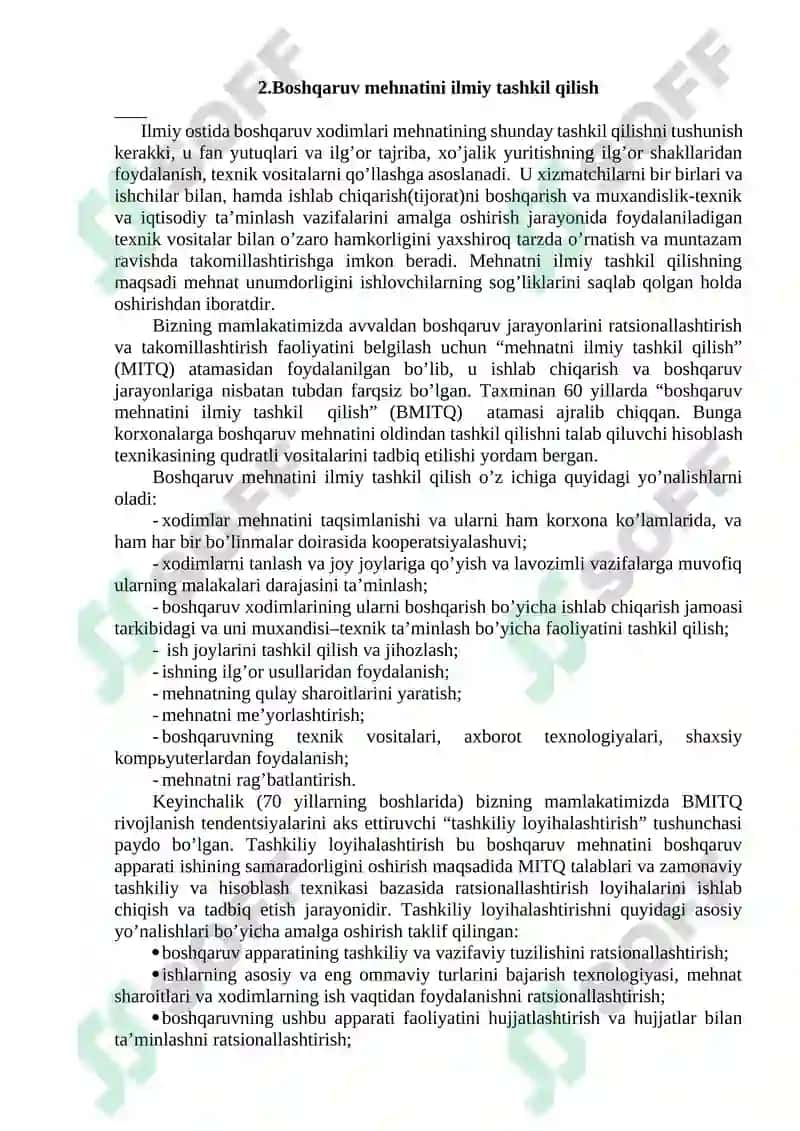 BOSHQARUV MEHNATINI TASHKIL QILISH 7