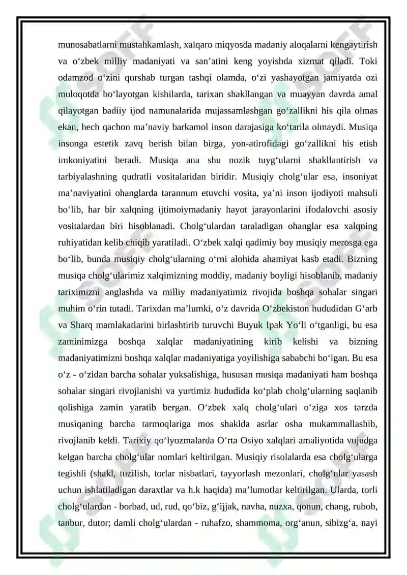 O’zbek xalq cholg’ularida  ijro imkoniyatlari, tovush xosil qilish vositalari 7