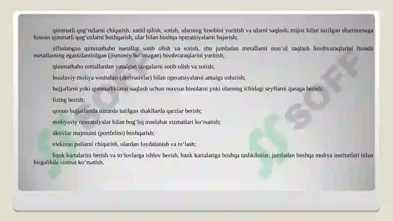 TIJORAT BANKLARI FAOLIYATINING HUQUQIY ASOSLARI 7