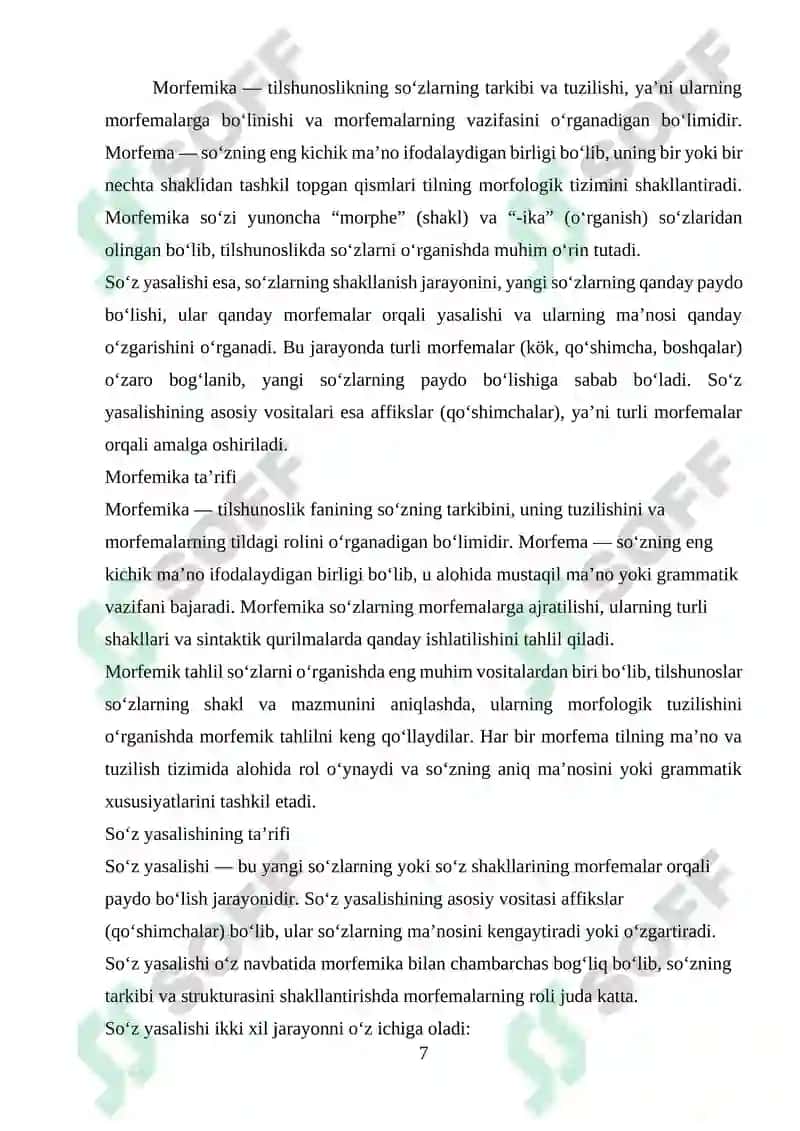 Morfemika va soʻz yasalishini oʻqitish metodikasi 7