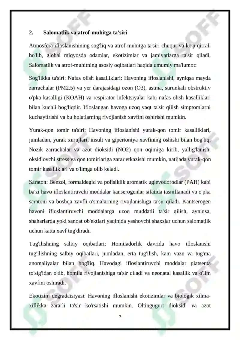Atmosfera havosi monitoringi va me'yorlashtirish 7