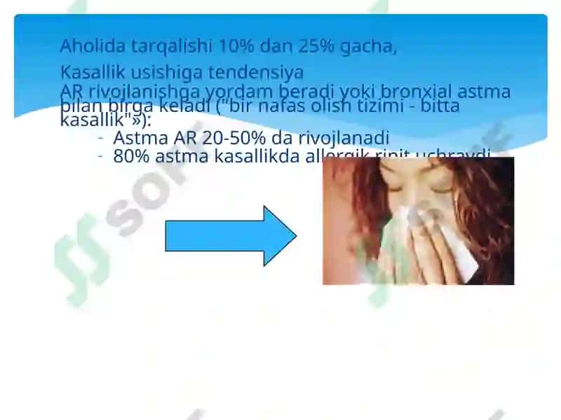 Pollinoz. Allergik rinit. Etiologiya, patogenez, diagnostika va davolash. UASh zamonaviy taktikasi 7