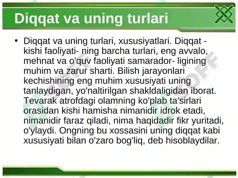 Diqqatning psixofiziologiyasi 7