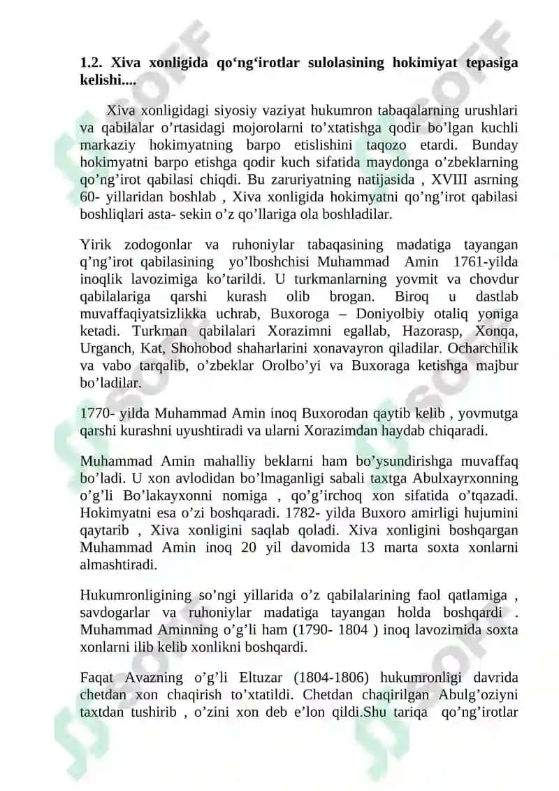 Muhammad Rahimxon II hukumronligi davrida Xiva xonligida iqtisodi jarayonlar 7