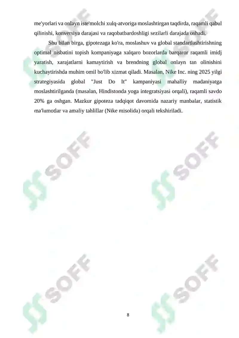 TADQIQOT ISHI. Xalqaro bozarlarda raqamli marketing strategiyasi 7