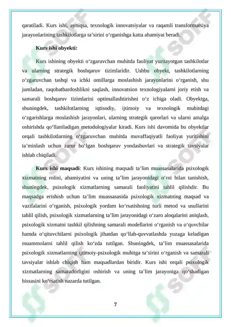 O'zgaruvchan muhitga tashkilotlarni moslashtirish 7