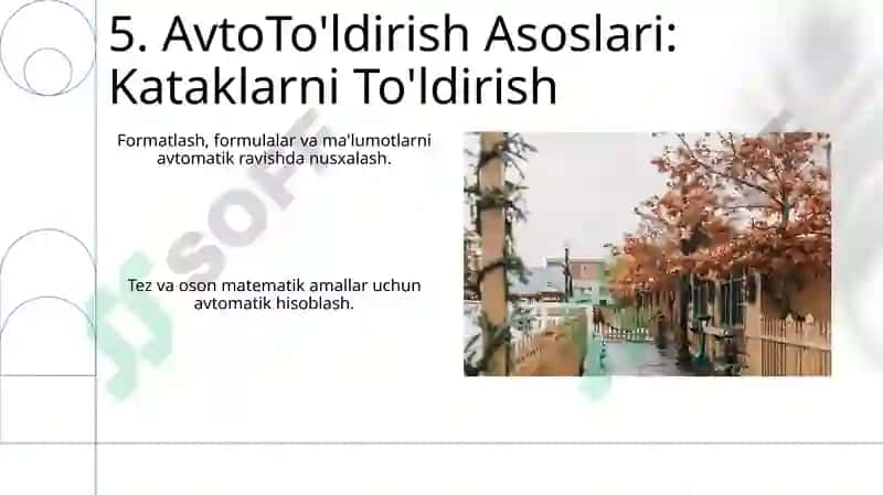 Avtotoldirish va avtohisoblashlar 7