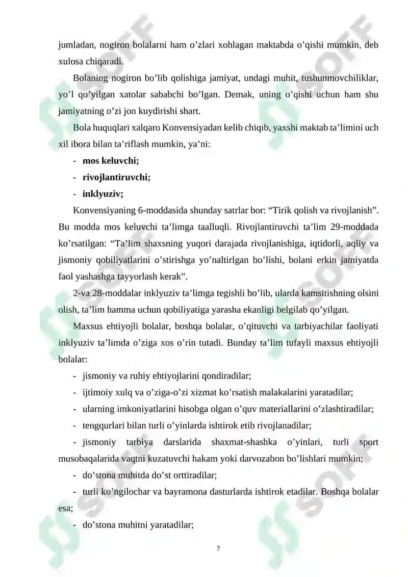 INKLYUZIV TA’LIM KURSI 7