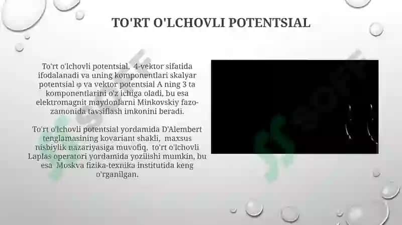 D’Alembert tenglamasining kovariant koʻrinishi 7