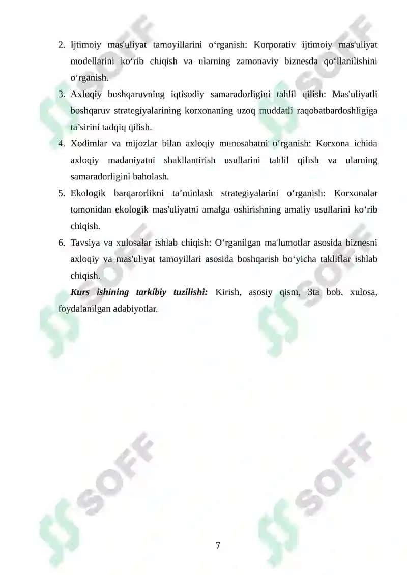 Biznesni axloqiy va mas'uliyat jihatidan boshqarish 7