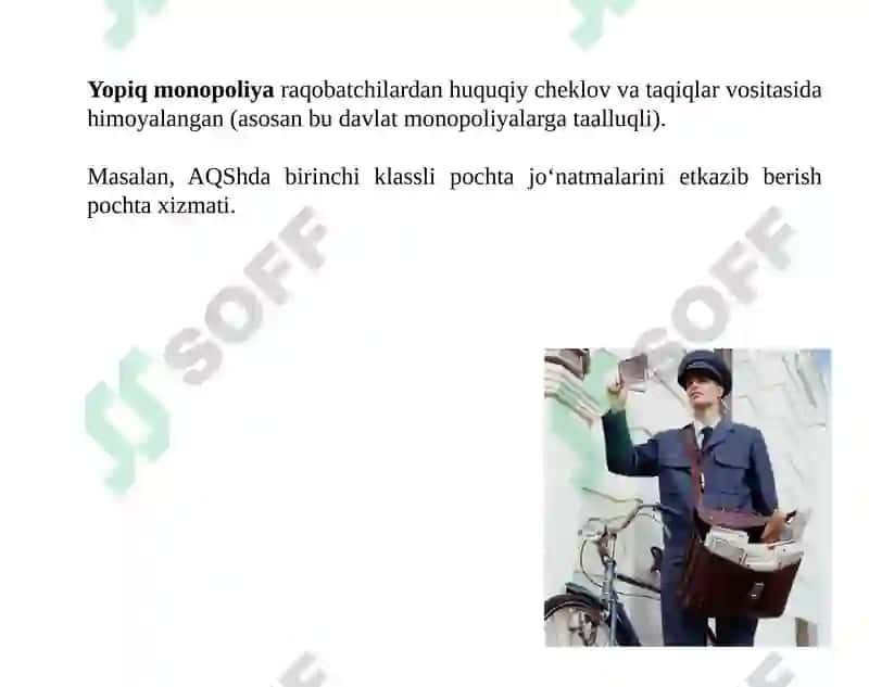 Monopoliya va monopsoniya. Bozor hokimiyati sharoitida narx strategiyalari. 7