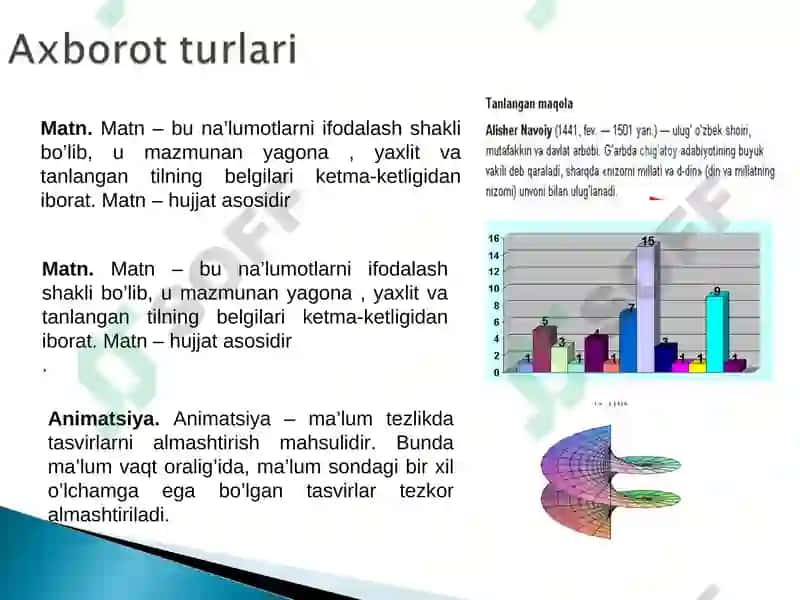 Axborot matnlari kiritish va mediamadaniyat 7
