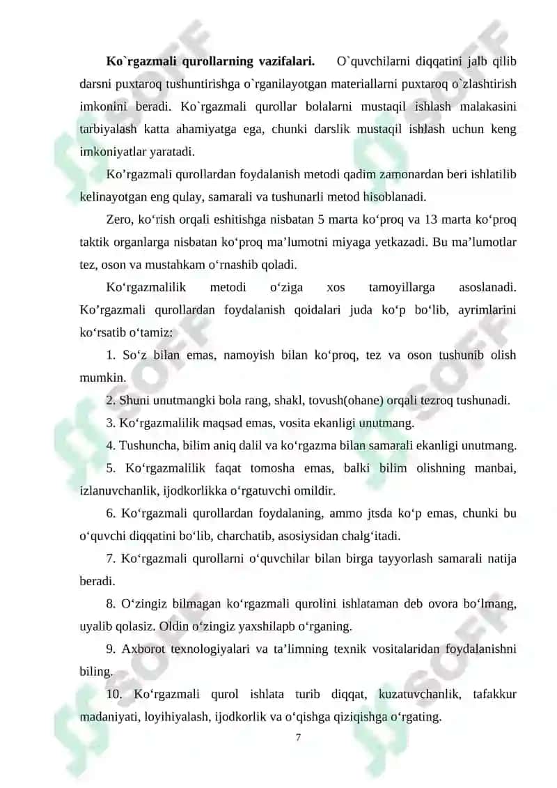 Boshlang’ich sinf matematika darslarida ko’rgazmali qurollardan foydalanish 7