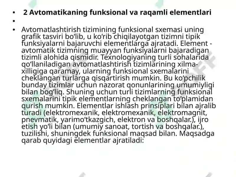 AVTOMATLASHTIRISHNING TEXNIK VOSITALARI VA RAQAMLI AVTOMATIKA 7