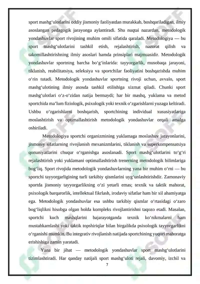 Sport mashg'ulotlarining metodologik asoslari 7