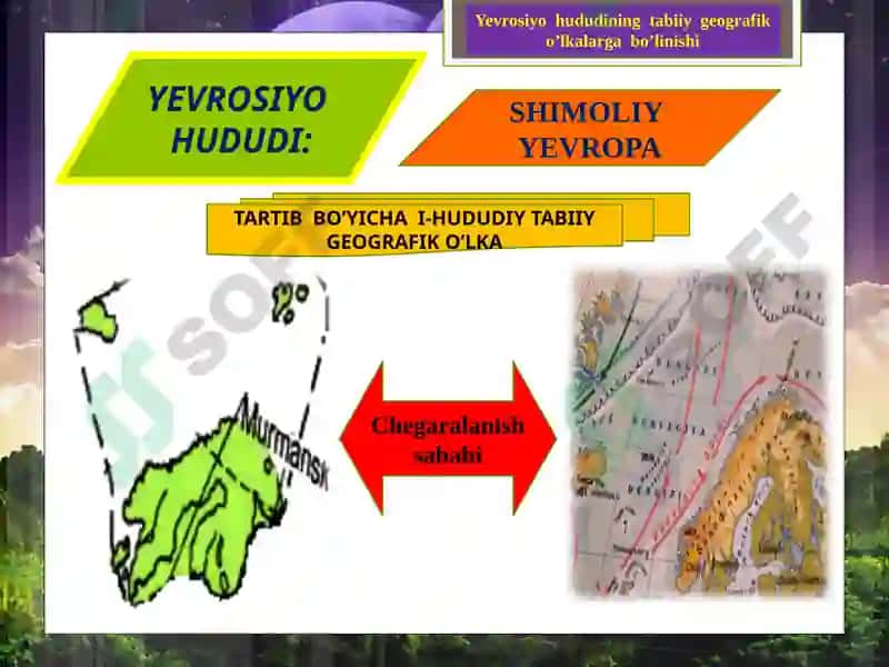 YEVROOSIYO HUDUDINING TABIIY GEOGRAFIK O’LKALARGA BO’LINISHI 7