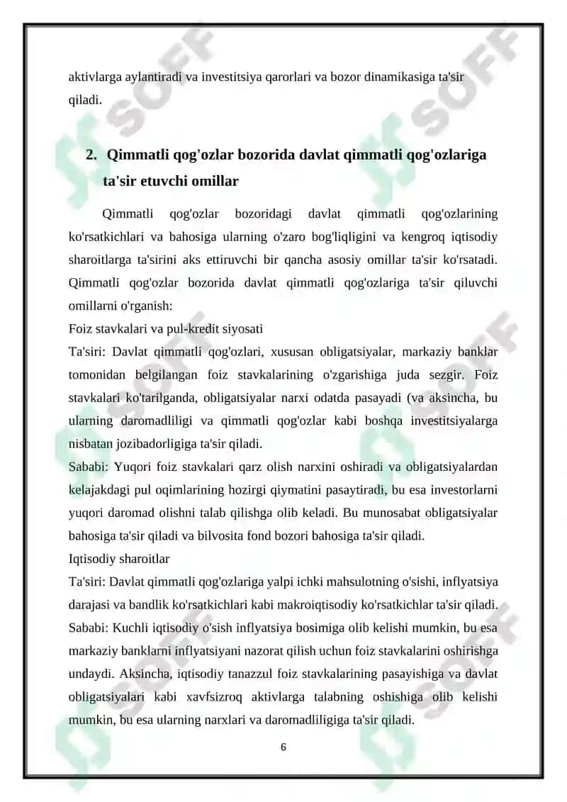 Davlat qimmatli qog'ozlarining fond bozoridagi joylashuvi 7