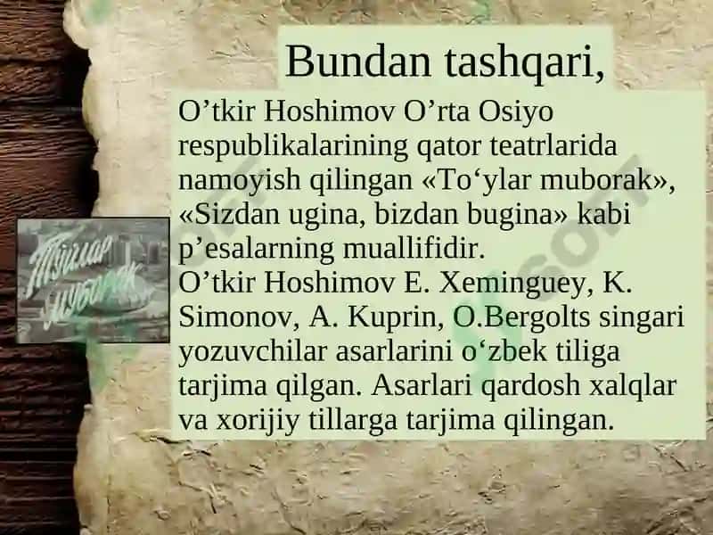 O'tkir Hoshimov asarlari 7