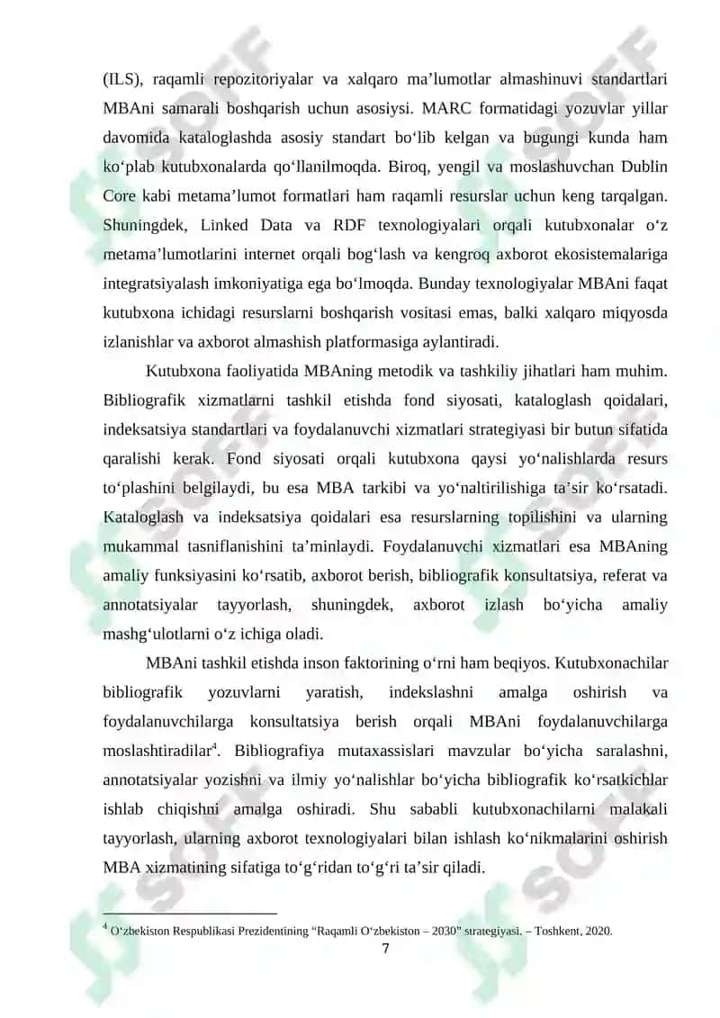 AKM va kutubxonalarning MBA (ma'lumot bibliografik axborot)tashkil etish va takomillashtirish 7