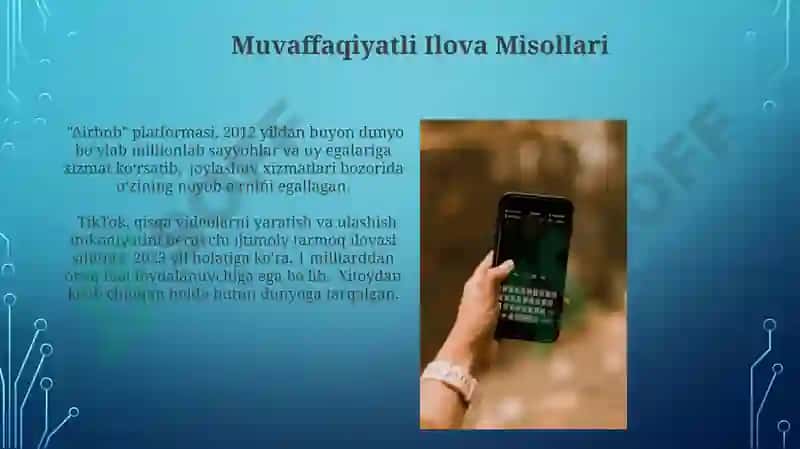 Mobil ilovalarning texnik va dasturiy ta'minotini yaratish 7