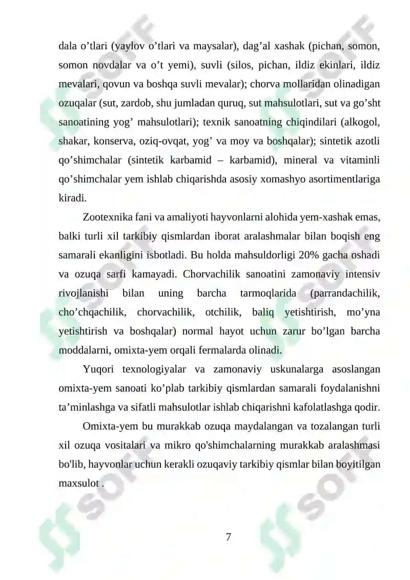 Omixta yem ishlab chiqarish texnologiyasi 7