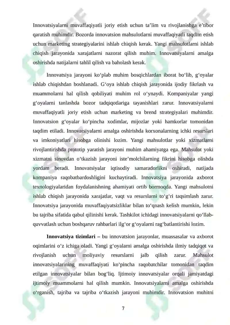 "Yangi mahsulot yaratish va innovatsiyalar" 7