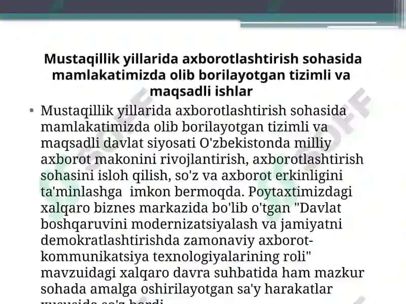 IQTISODIYOTDA AXBOROT TEXNOLOGIYALARI KOMMUNIKASIYA TEXNOLOGIYALARINI RO'LI VA AHAMIYATI 7