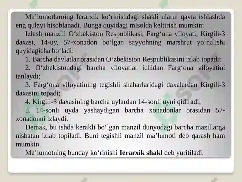 Tarmoq ma’lumot bazasi. Bulutli texnologiyalar. 7