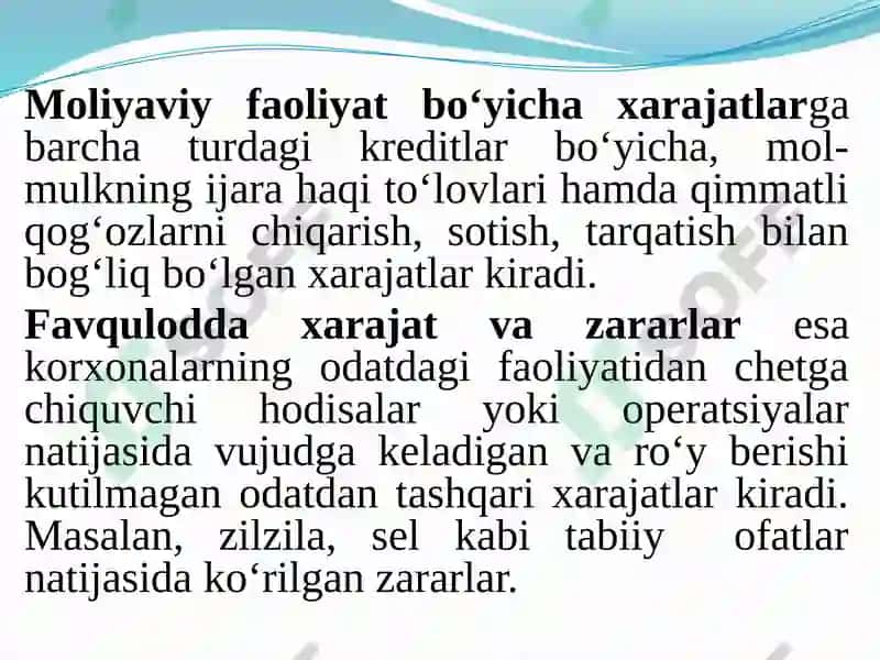 Ishlabchiqarish xarajatlari 7