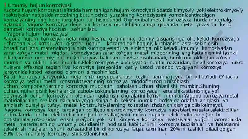 METALLAR KORROZIYASIGA QARSHI KURASHISH USULLARI 7