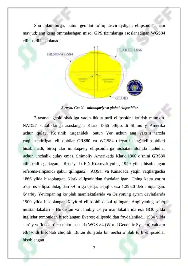 DUNYO KARTALARINI TUZISHDA PROYEKSIYALARNING QO‘LLANILISHI 7