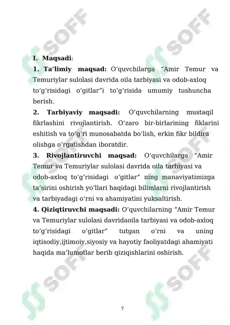 Shaxs tarbiyasida Amir Temur oʻgitlaridan faydalanish 7