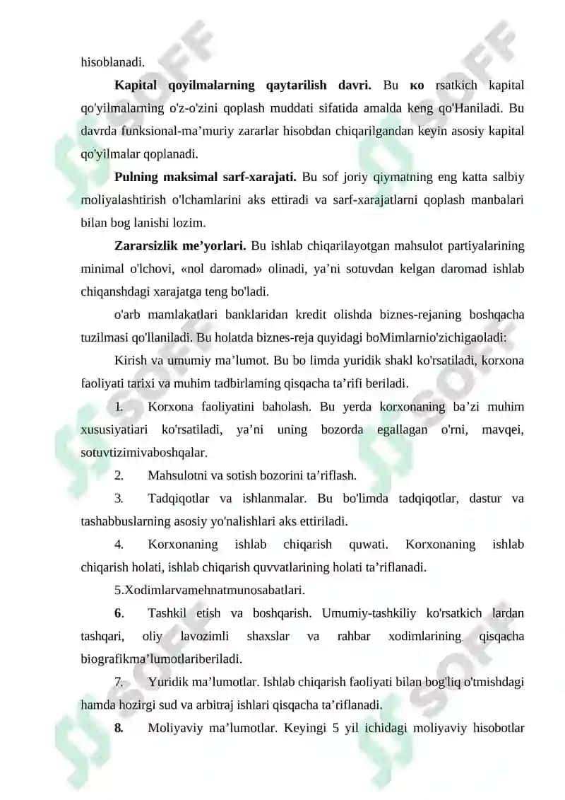 Biznes reja, uning ahamiyati, mohiyati va mazmuni 7